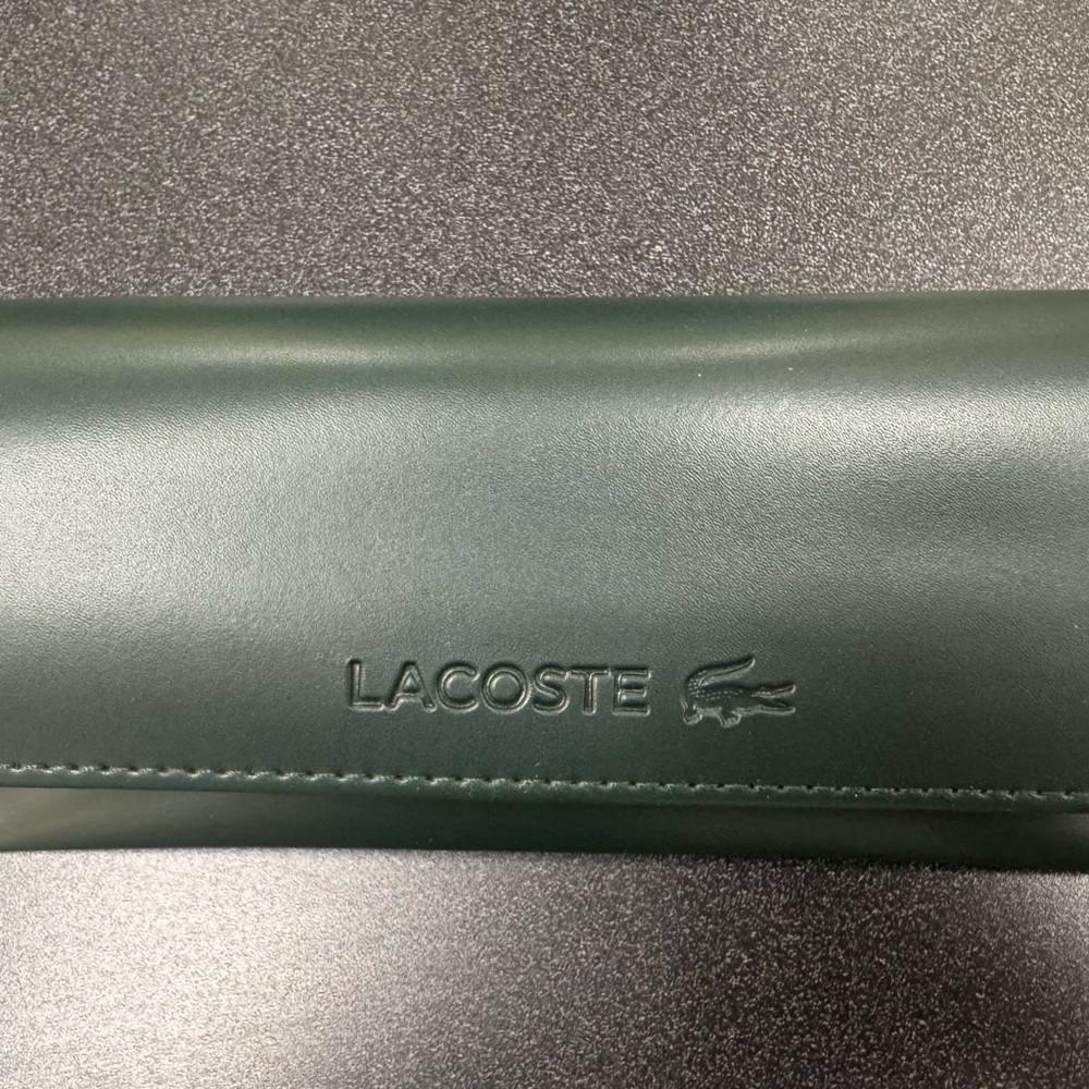 Lacoste Leather Soft Shell Glasses Sunglasses Case Hunter Green Flip Top